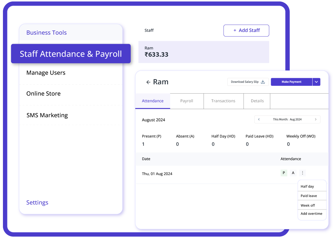 Staff Payroll Management with Billing Software for laundry