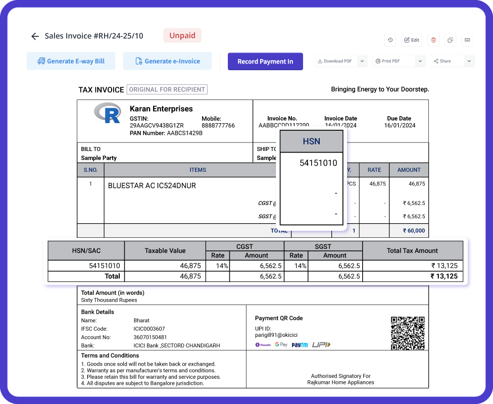 GST Compliant Invoices