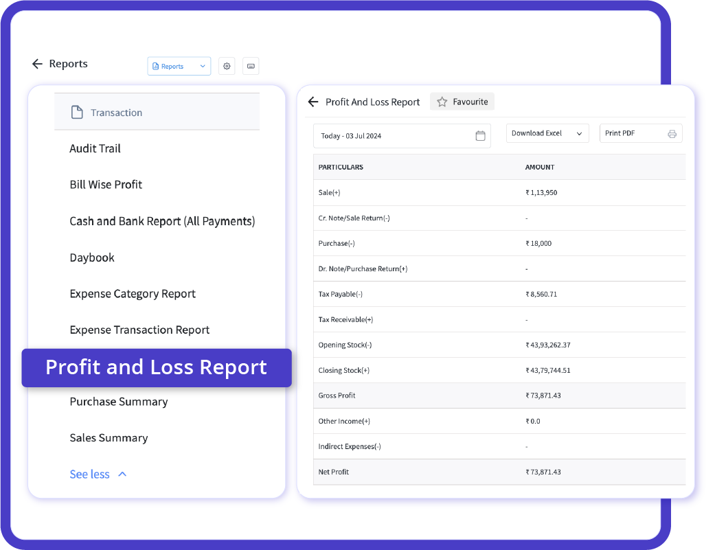 profit and loss report