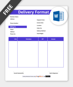 delivery challan format in word