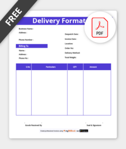 delivery challan format pdf