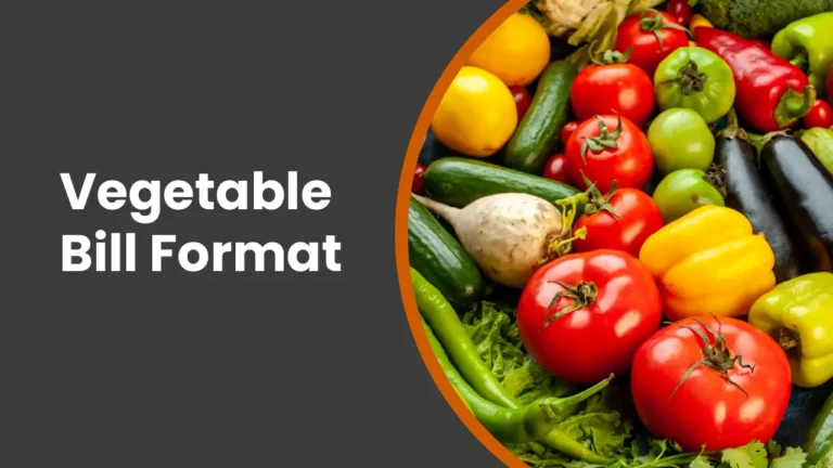 vegetable bill format